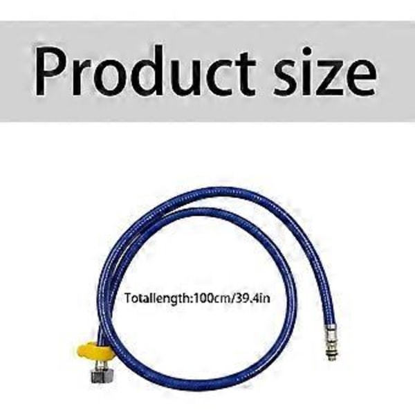 100cm 1/2\" - Flexibel slang i rostfritt stål för kran, diskho, blandare, badrum, kök - Flexibel slang för blandare - Anslutningsslang/Vattenanslutning