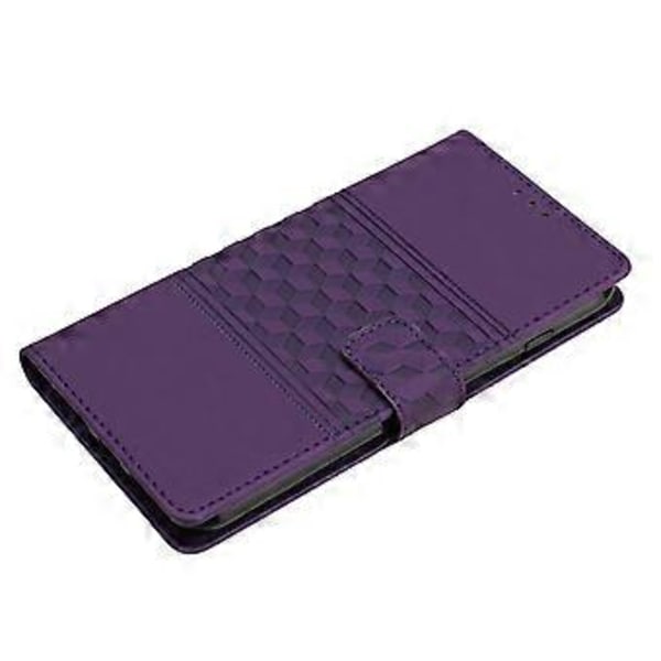 Til Samsung Galaxy A35 5G Telefon Cover Præget Rombe Tegnebog Stativ Læder Cover (Style C)