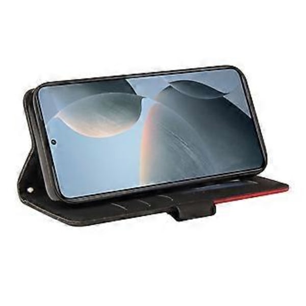 KT Læder Serie-1 Til Xiaomi 14T Læder Etui Farvesplejsning Telefon Cover Wallet Stand (Style A)