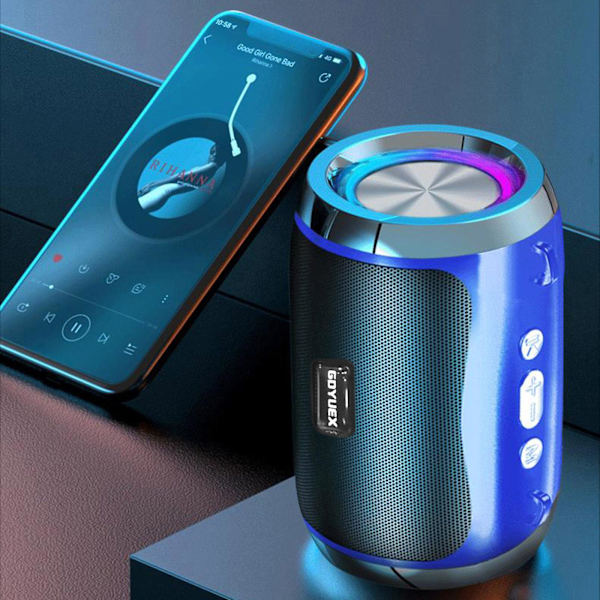 Ny intelligent röst Bluetooth-ljud bärbar subwoofer trådlös Bluetooth-högtalare-s Internet Hifi Stereo stöder-kort och U-disk uppspelning Blue