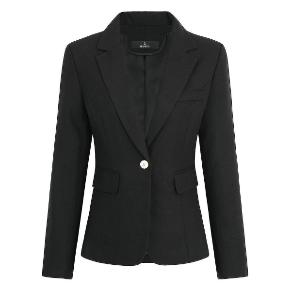 Women's 2 Piece Office Lady Business Suit Set Slim Fit One Button Blazer Pant Set High-quality Black Black XS
