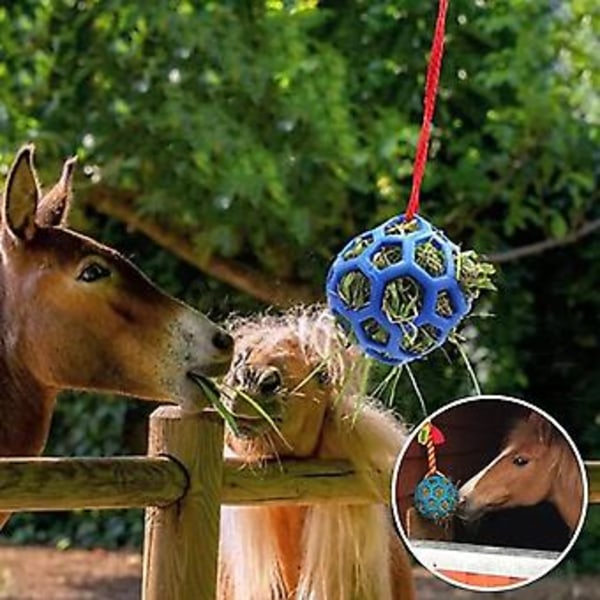 Hästgodisboll för Stall, Trailer eller Vila - Rolig Matningsleksak för att Hålla Hästar Sysselsatta, Godisdispenserboll med Rep (Grön)( )