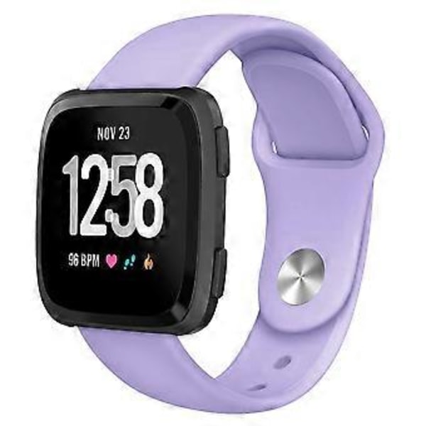 Simpel Rullet Silikone Urrem til Fitbit Versa 1/2/Lite Erstatningsrem - Lys Lilla (Lys Lilla)