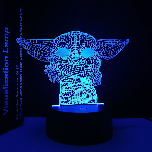 3D Illusion Star Wars Børnenatslys, 16 Farvevariationer Dekoration