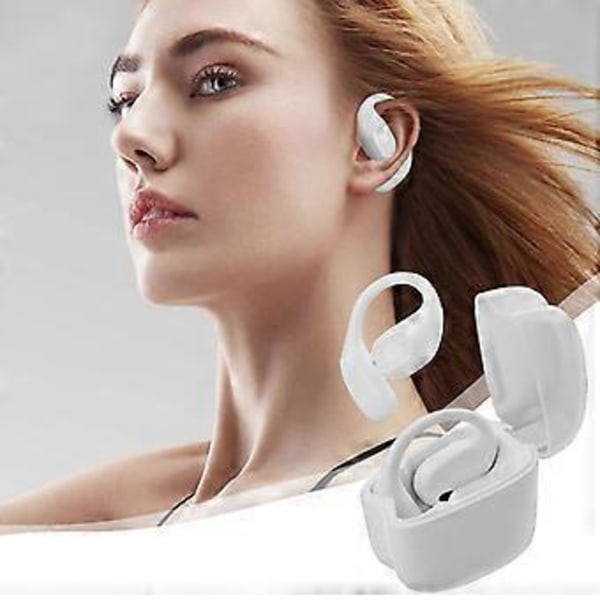 On-ear Sport Bluetooth Headset med Extra Lång Batteritid Inget Öra Öppet Bluetooth Headset (Vit)