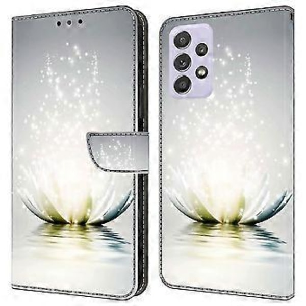 Wallet Case til Samsung Galaxy A52 4G/5G/A52s 5G, PU Læder Stand 3D Mønster Print Telefon Cover (Lotus)