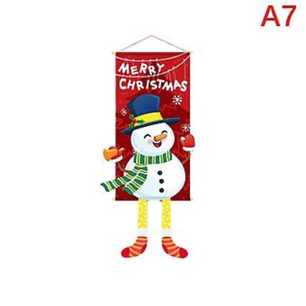 Julepynt til Dør 2023 - Merry Christmas Banner Dekoration til Hjemmet (A7)