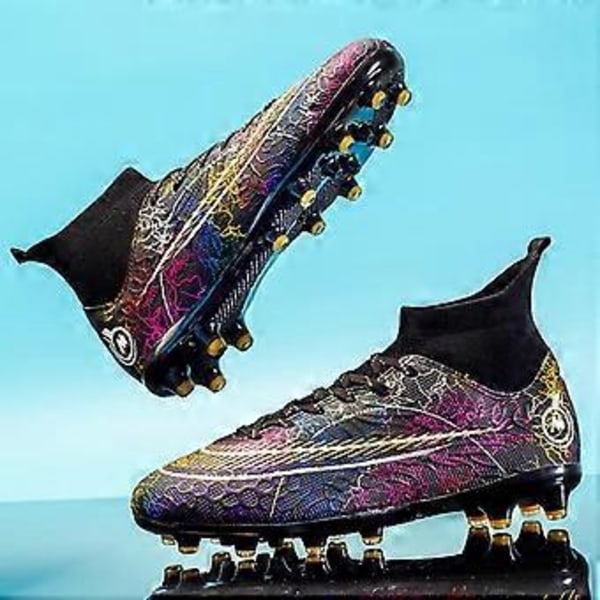 Herre Fodboldsko Skridsikre Fodboldsko Støvler Græs Fodbold Sneakers Yj068(37 sort)