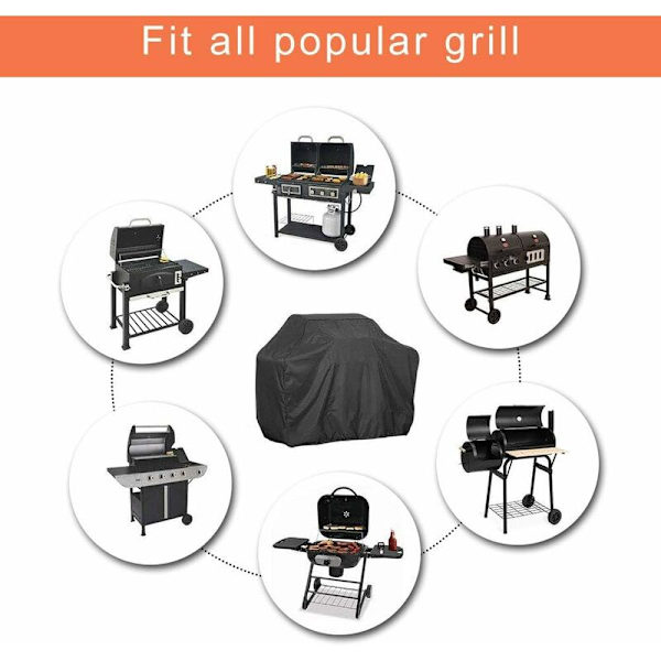 Vandtæt grillbetræk 170 x 61 x 117 cm Sort csparkv-eu