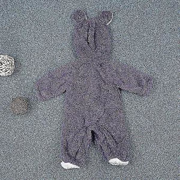 Spädbarns Baby Vinter Fleece Romper Varma Söta Teddybjörn Huva Jumpsuit (9-12 Månader Lila)