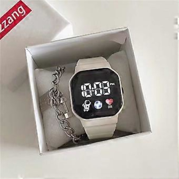 LED Digital Skærmsport Armbåndsur - Til Mænd Kvinder Unisex Drenge Piger Børn Gaver (Sort)