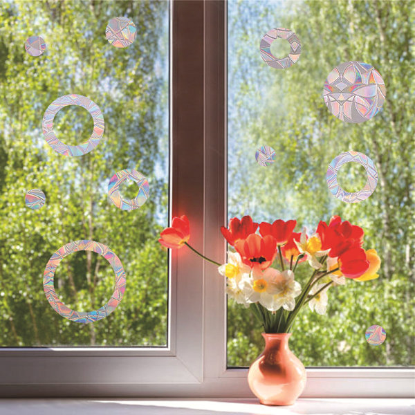 24 stycken hexagon och fönsterdekaler, anti-kollision fönsterdekaler