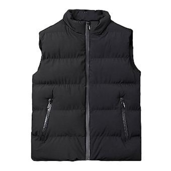 Mænds Letvægts Foldbar Dun Veste Uden Ærmer Quiltet Slank Puffer Vest (6XL Sort)