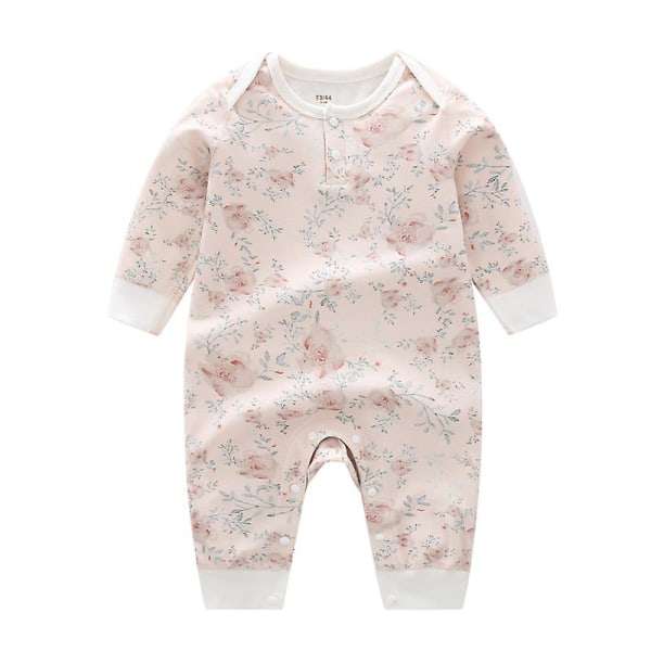 Baby Autumn Jumpsuit Ins Style Baby Clothes Baby Spring And Autumn Boneless Crawling Clothes Rose 1 73 cm (13-17 catty)