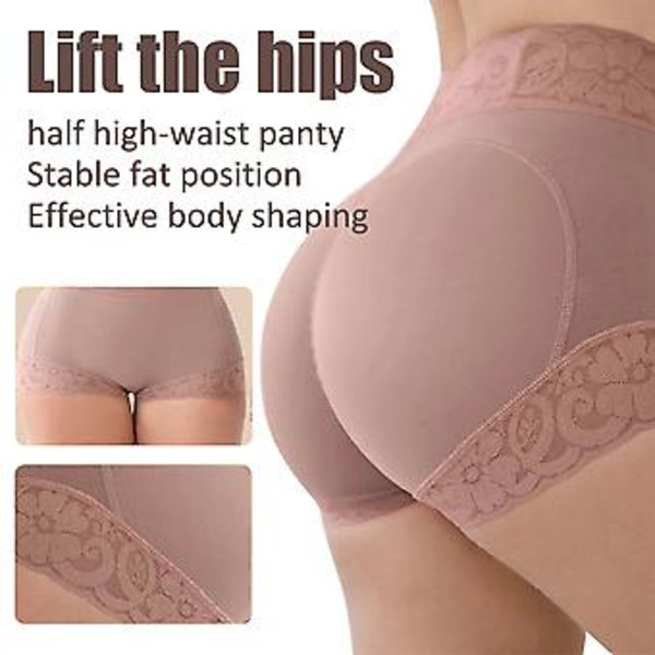 Dam Fake Ass Butt Lifter & Hip Enhancer Byxor Padderade Kontrollunderkläder (3XL Lila)