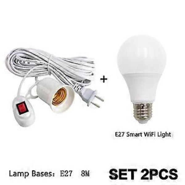 E27 LED-lamppippojan ripustus sisävalaistukseen, ruuvilamppu kytkimellä ja johdolla, universaali valaisintyökalu, lisävaruste (Lamppupotkat 8m set3)