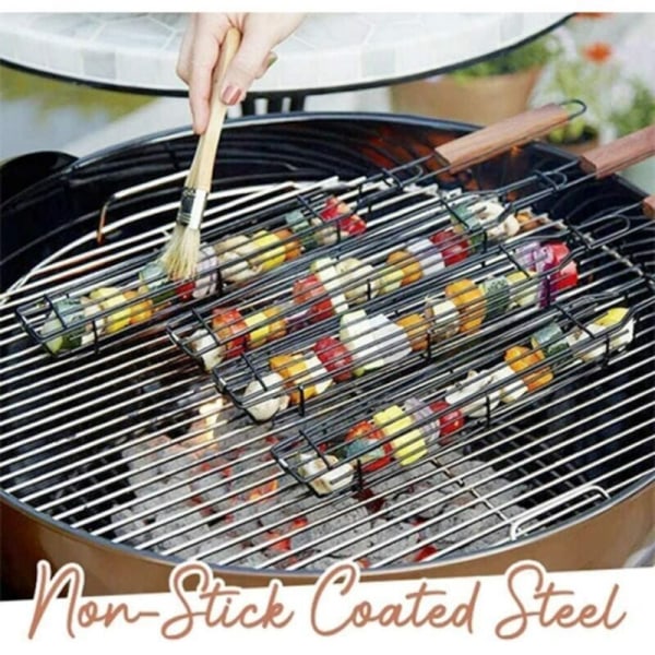 (3 stk) Non-stick grillkurv, grillspydkurver, grill