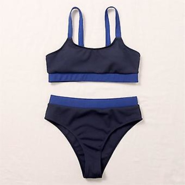 Tyttöjen uimapuku seksikäs yksivärinen haarautuva naisten bikinit uimapuku Xl Punainen
