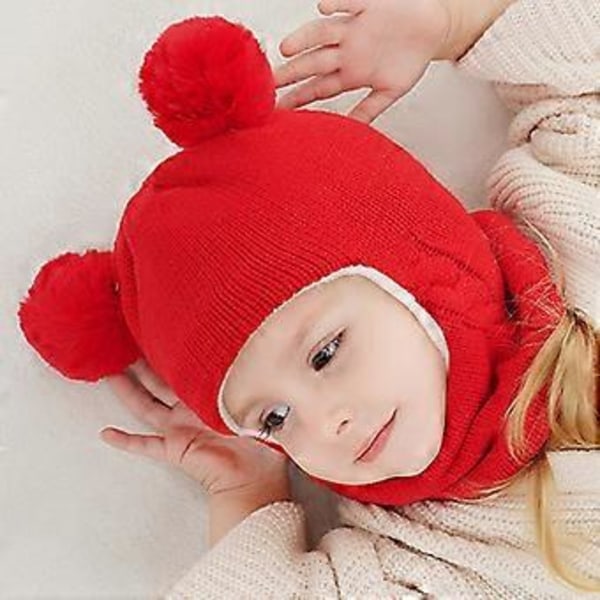 1 Stk Baby Vinterhue Halsklæde Sæt, Unisex Toddler Hue Halsklæde