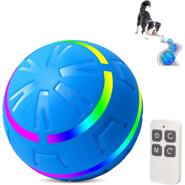 Bluen.teractive Koiran Pallon Lelu, Peppy Pet Pallo Koirille, Koiran Pallo Kaukosäätimellä LED-Valoilla, Automaattinen Liikkuva Koiran Pallo