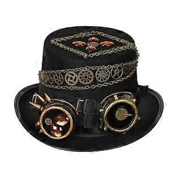 Steampunk Hatt Gotisk Hatt Menn Kvinner Hodeplagg Nyhet Steam Punk Hatt Halloween Kostyme Hatt for Mardi Gras Cosplay Scene Show (58-59cm)