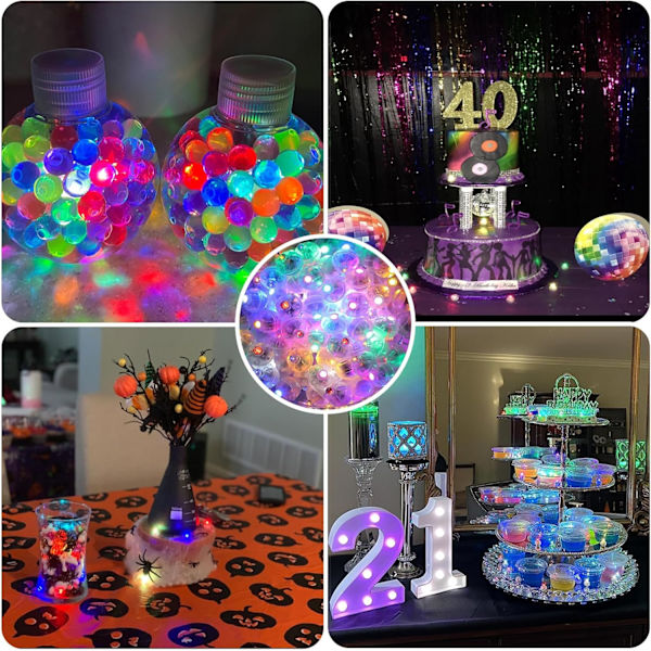 LED-ballonglampor, Mini Round LED-ballongljus 60 stycken, LED B