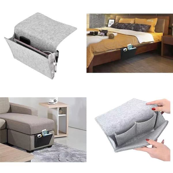 28*22*8 cm Grå seng- og sofaoppbevaring i filt