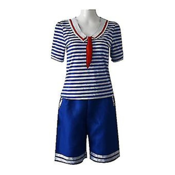 Stranger Things Robin Scoops Ahoy Halloween Kostym Uniform Fancy Dress Kvinnor Män Vuxna-r (L Herr)