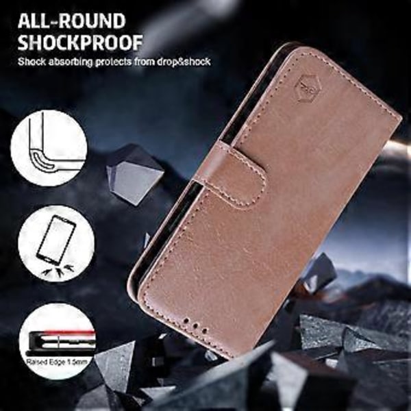 For Samsung Galaxy A35 5G Mobiltelefon Deksel PU Lær+TPU Fallsikkert Lommebokdeksel (Champagne)