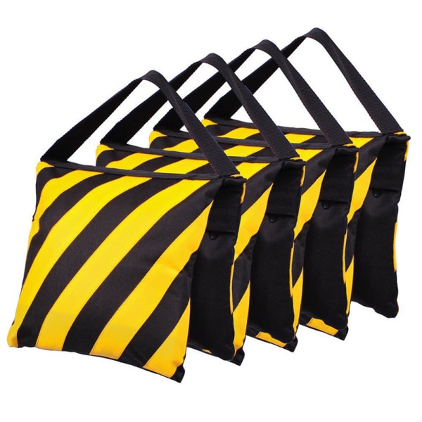 4stk Yellow and Black Stripes Sandbag , Photographic Sandbag Weig
