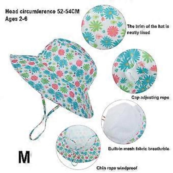 Toddlerhatt Söt Solhatt Unisex Babyhatt Sommarresor Strandkeps Justerbar Barnkeps för 2-6 År Barn (Beige)