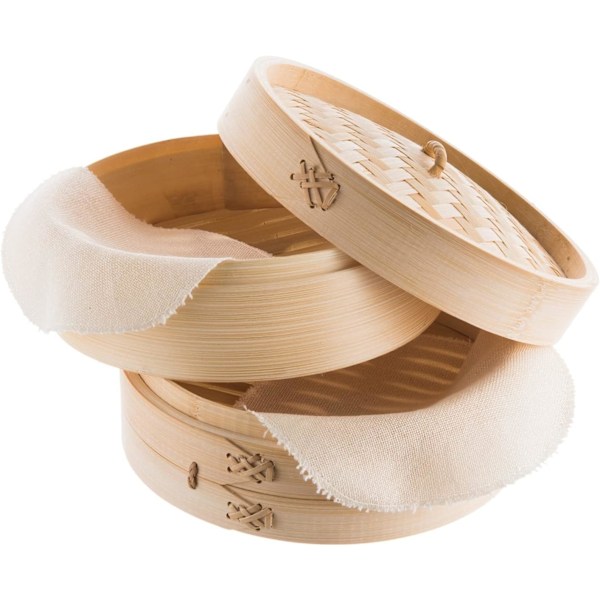 Bambusteamer (Diameter 20cm) - Bambusteamer för ris, dim sum