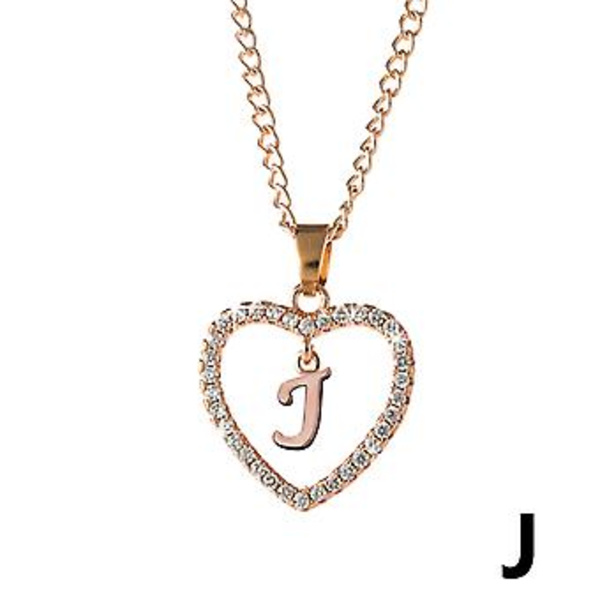 Statement Halsband Bokstav Halsband 26 bokstäver zirkon Hjärta Halsband Smycken Hänge Halsband