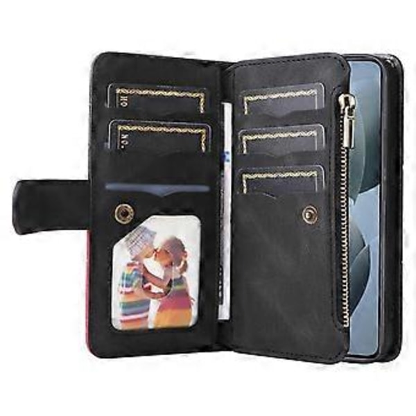 KT Multi-Function Series-5 Xiaomi 14T -kotelo Vetoketjullinen lompakko Nahkainen puhelinkotelo Jalusta (Tyyli B)