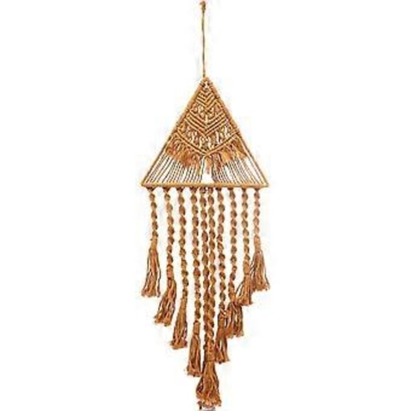 Makrame Vævet Vægophæng Vedhæng Trekant Kvaster Geometrisk Indretning Boho Baggrund