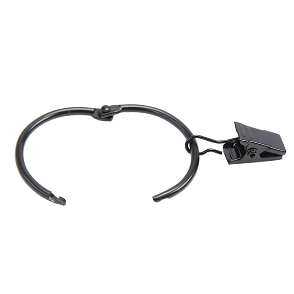 Basics Gardinklippringar, 1 tum, 7-pack, Svart