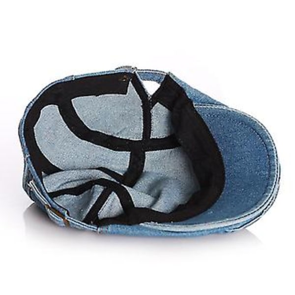 Barneberet for gutter, småbarn, baby, cabbie, Gatsby, barn, denim, flat, ivy-lue, justerbar vår-høst ( )