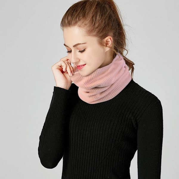 Vinterhalsduk Stickad Varm Snood Dam Utomhus Halsvärmare Halsduk För