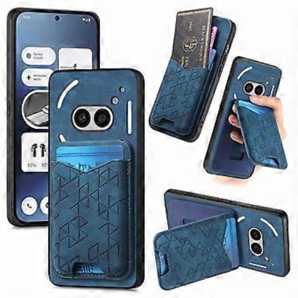 Til Nothing Phone (2a) Etui med Præget Mønster, Kortholder, Støttefod, Læder Bagside Cover (Style E)