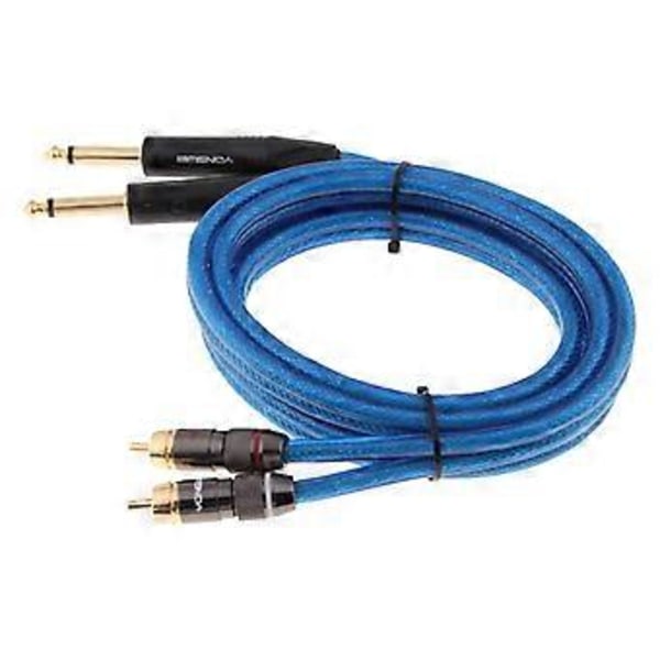 Mixer Forstærker Stereo Lydkabel (0,5 meter) - Dobbelt 6,35 mm til Dobbelt RCA Stik OFC (1,5 meter)