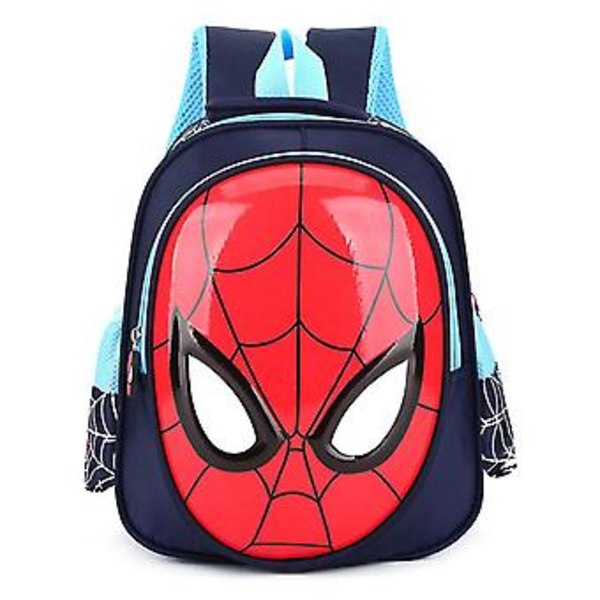 Børne Spiderman Superhelte Rygsæk Skoletasker Studenter Børnehave Rygsæk (Mørkeblå)