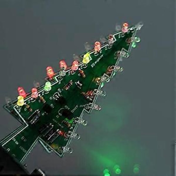 LED Julgranssats Färgglad 3D Julgran LED Kretsdelar med Blinkande Elektronisk DIY-Sats Semestergåva
