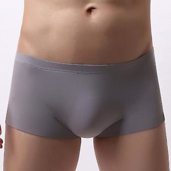 Fianao Mænd U Konveks Is Silke Underbukser Seamless Super Tynd Boxer Underbukser (S Hvid)