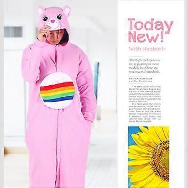 Vuxen Björn Onesie Pyjamas Cosplay Djur Hemmakläder Sovkläder Jumpsuit Kostym För Kvinnor Män (XL Rosa)