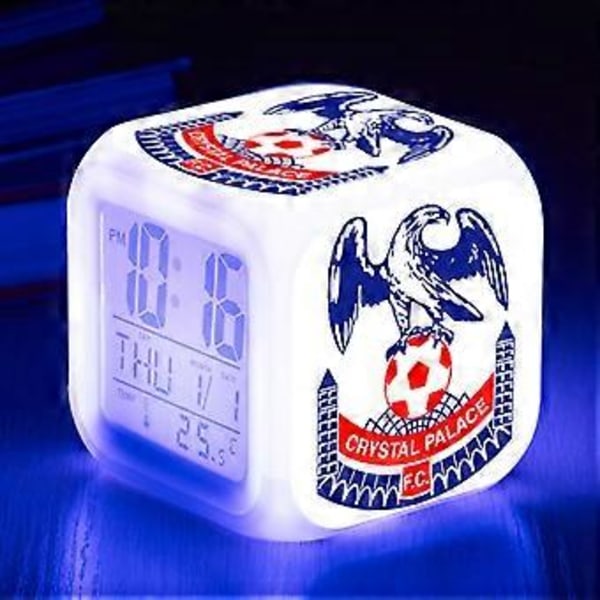 Fotbollsklocka med LED-larm Luminous Digital Klocka 7 Färger Klocka Mini Barn Sängbord Larmklocka