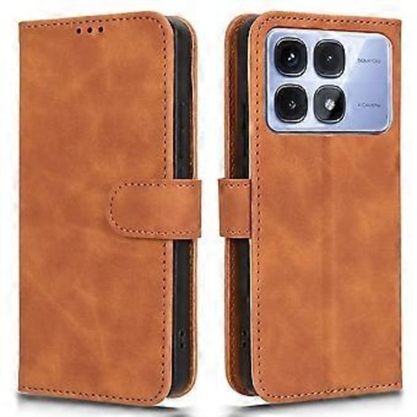 Til Xiaomi Redmi K70 Ultra Læder Etui Hud-Følelse Anti-Drop Wallet Flip Telefon Cover (Style E)