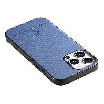 For iPhone 14 Pro Deksel Stofftekstur Lær+PC+TPU Anti-Fall Telefonskall - Blå (Blå)