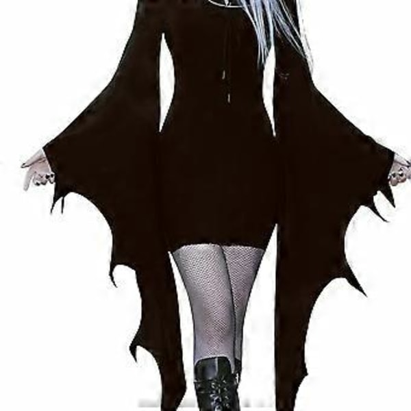 Halloween Kostymklänning, Gotisk Dragsko Bodycon Performance Klänning, Damkläder (2XL)
