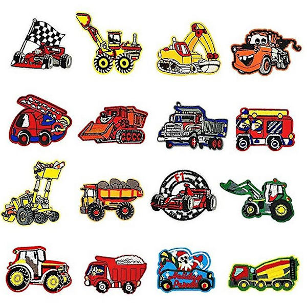 16 stk./sæt broderi patches bil mønster sy på patches stryge på patches