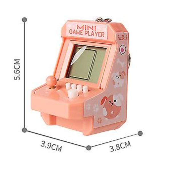 Mini Arcade Spilmaskine Indbygget 26 Retro Spil Rygsæk Vedhæng Nøglering Børnegaver (Orange)